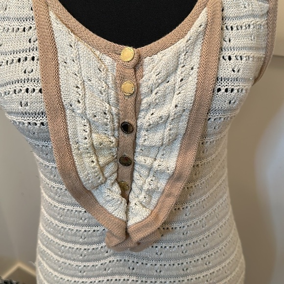 Vintage style Beige crochet see through dress woman size S - Picture 12 of 13